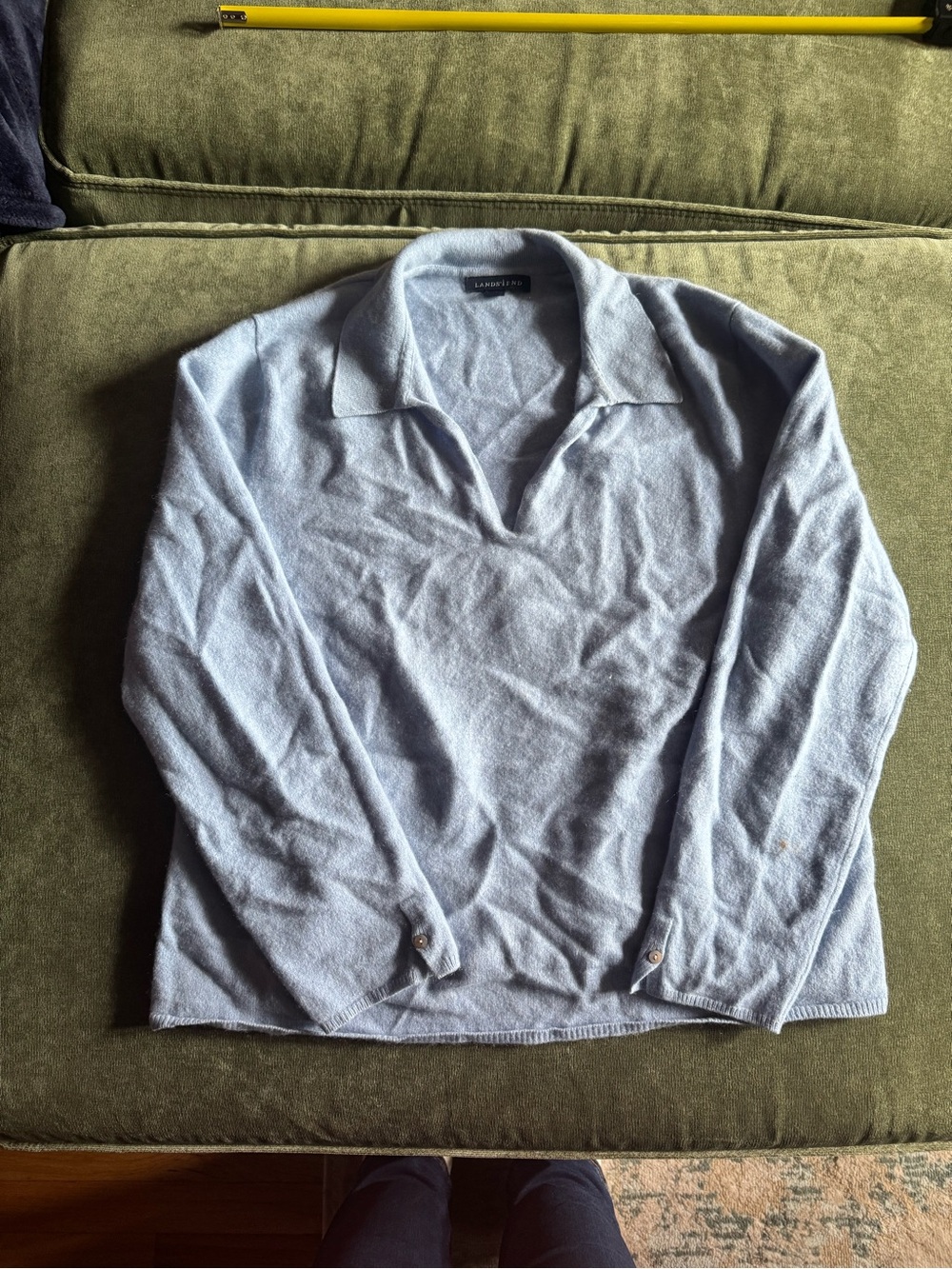 Light Blue Collared Knit Cashmere Sweater